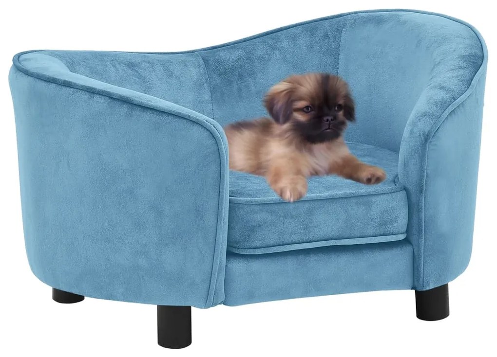 vidaXL Sofá para cães 69x49x40 cm pelúcia turquesa