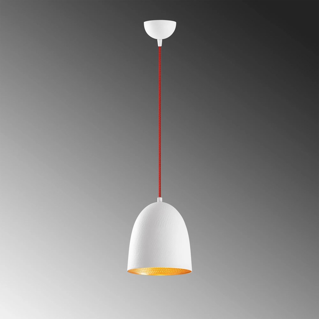Candeeiro Chandelier Tattoo – Branco Vermelho – 20 x 20 cm