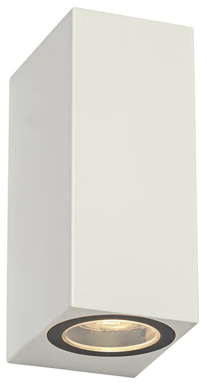Candeeiro de parede exterior moderno branco em plástico 2-luzes - Baleno Moderno