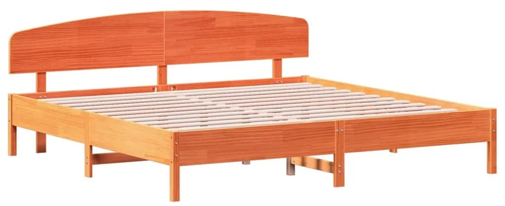 Cama sem colchão 180x200 cm pinho maciço castanho-mel