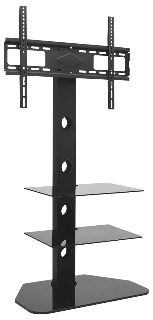 vidaXL Suporte de chão giratório TV VESA 600x400 mm com 2 prateleiras