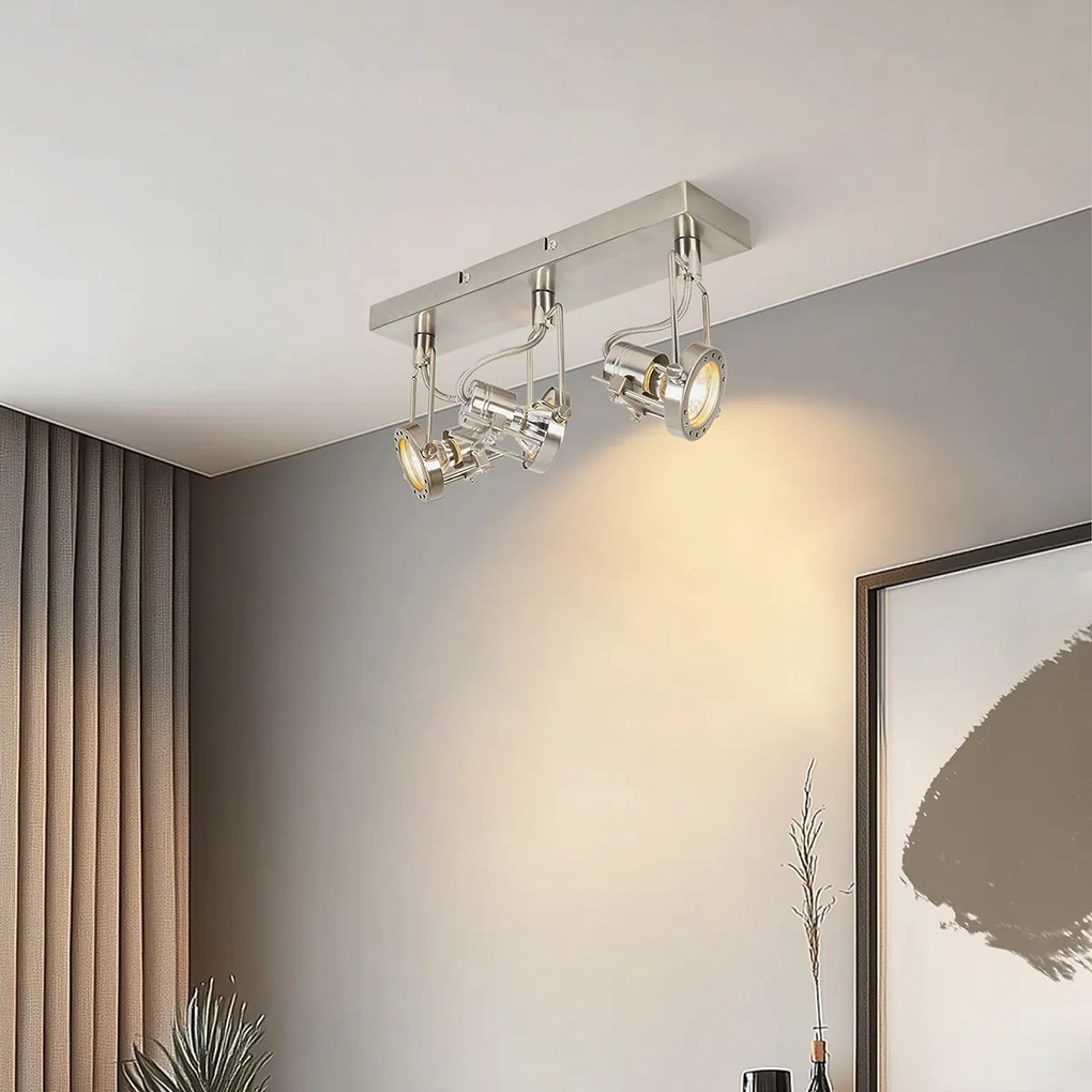 Foco industrial aço 3 luzes giratório e inclinável - Suplux