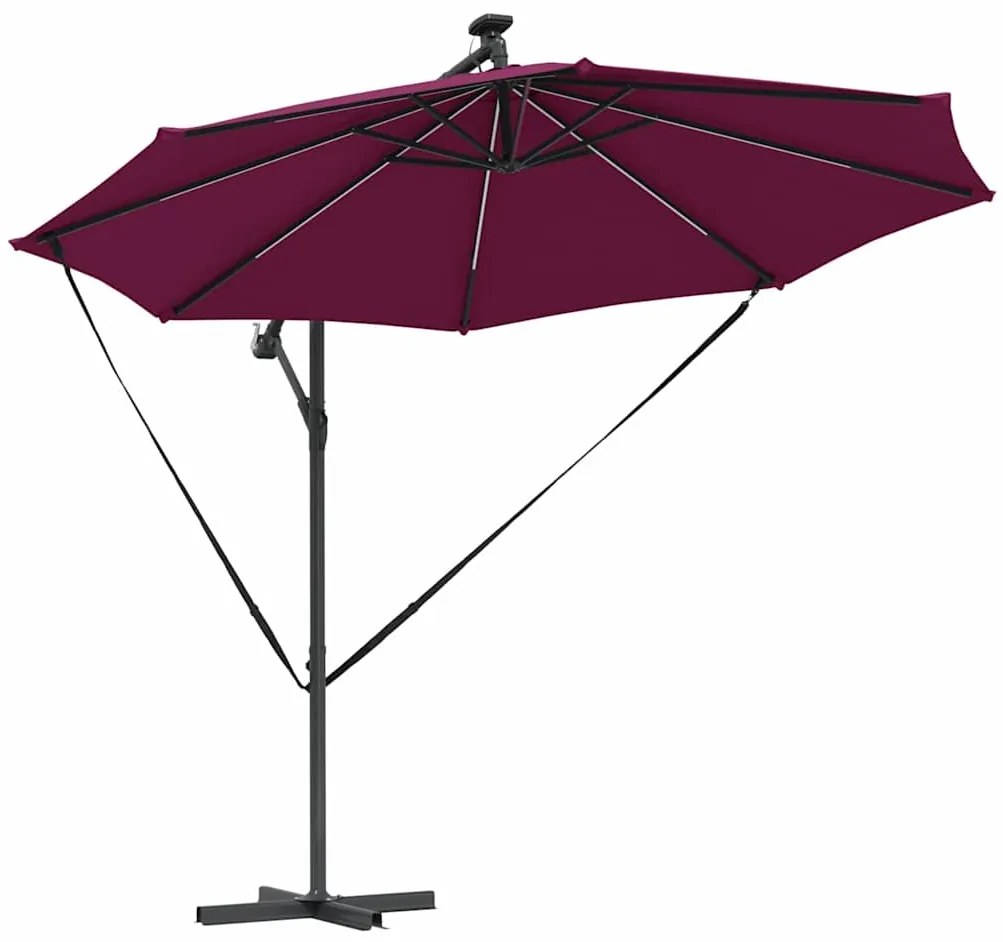 Guarda-sol de Bananeira Cantilever com bloqueio Vermelho bordô