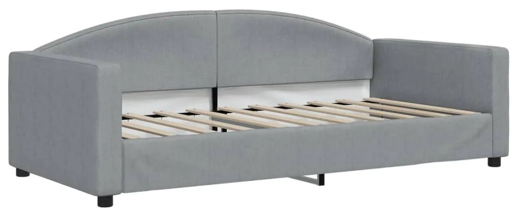 Sofá-cama c/ gavetão e colchões 90x190 cm tecido cinzento-claro