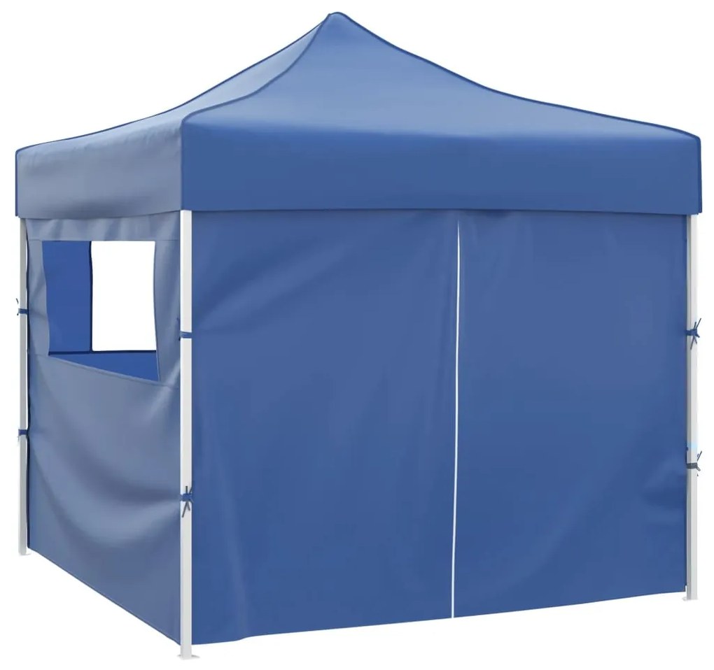 Tenda dobrável 3 x 3 m azul com 4 paredes