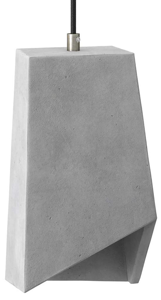 Abajur Prisma de cimento para suspensão, com braçadeira de cabo e porta-lâmpada E27 - Light cement
