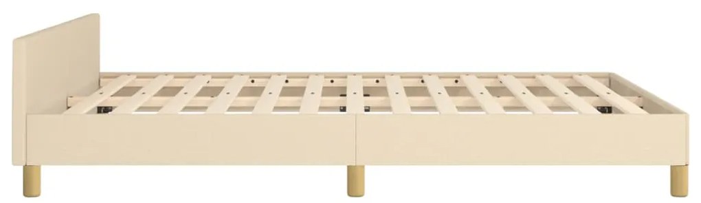 Estrutura de cama sem colchão 140x190 cm tecido cor creme