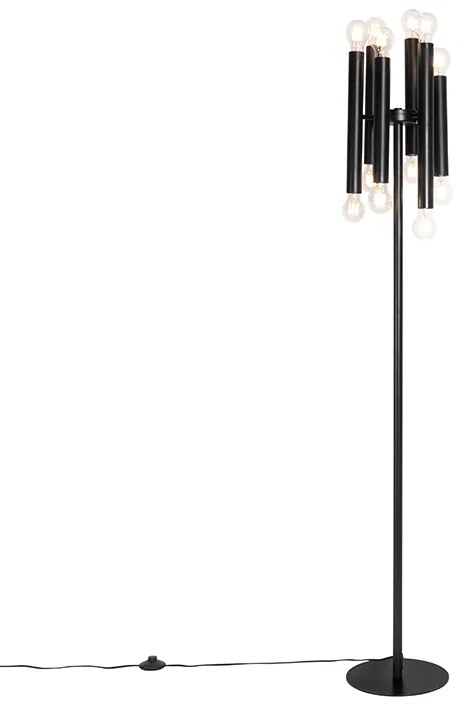 Candeeiro de pé Art Déco preto 12 luzes - Tubi Art Deco
