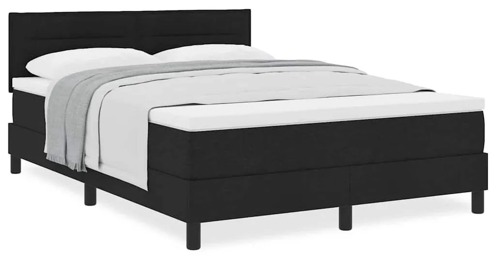 Cama Box com Colchão Preta 160x200 cm Tecido