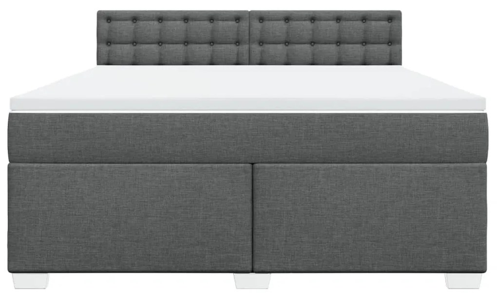 Cama com molas/colchão 180x200 cm tecido cinzento-escuro