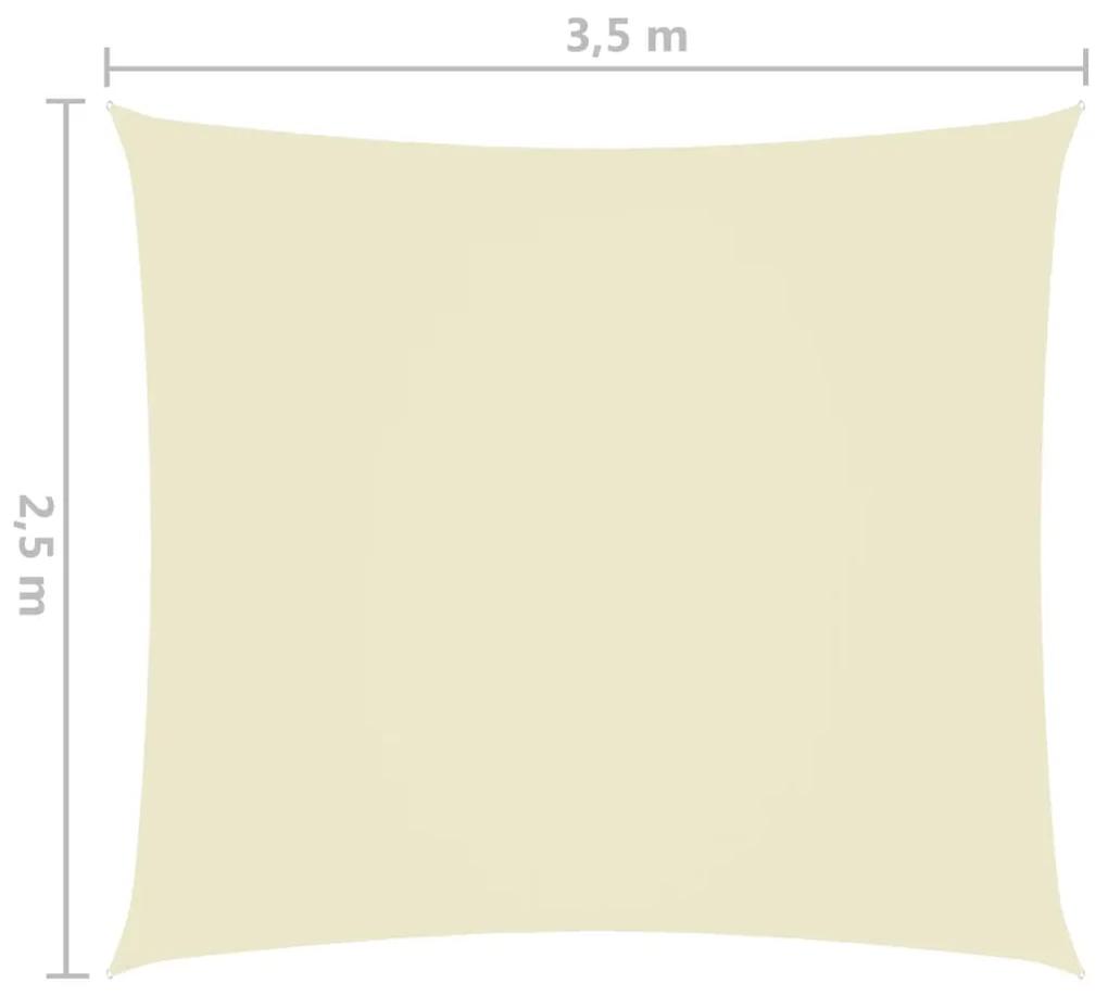 Para-sol estilo vela tecido oxford retangular 2,5x3,5 m creme