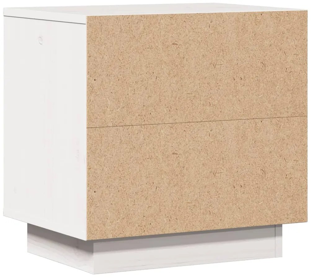Mesa de cabeceira 40x30x40 cm madeira de pinho maciça branco