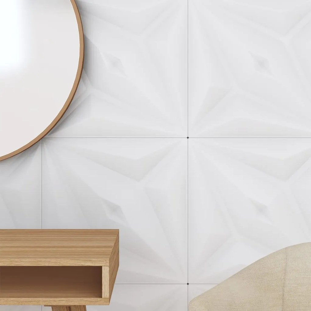 Painéis de parede 24 pcs 50x50 cm 6m² XPS estrela branco