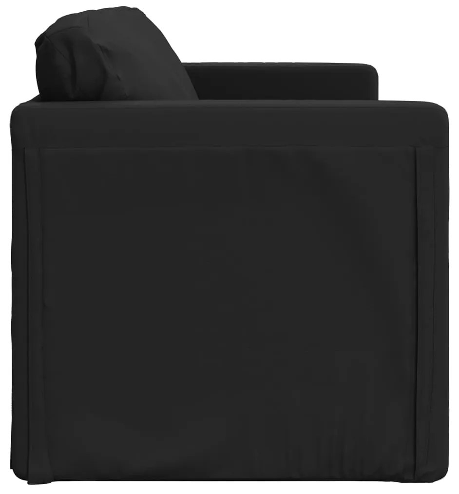 Sofá-cama sem pés 112x174x55 cm couro artificial preto