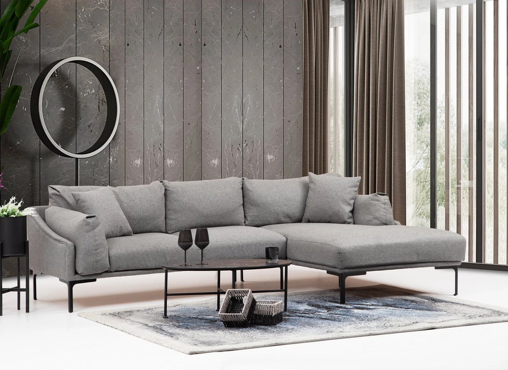 ****
Sofá de Canto Leo Corner – Cinzento – 255 x 150 cm
**