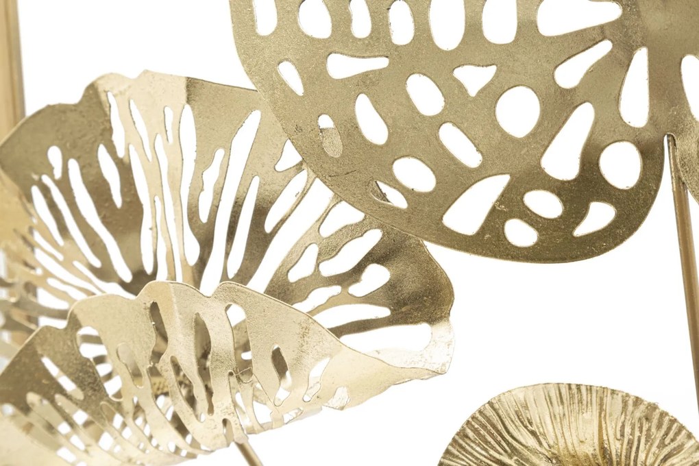 PAINEL DE PAREDE DE FERRO FLORES DOURADAS CM 50X5X50 MULTICOLORIDO