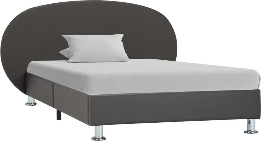 Estrutura de cama 100x200 cm couro artificial cinzento