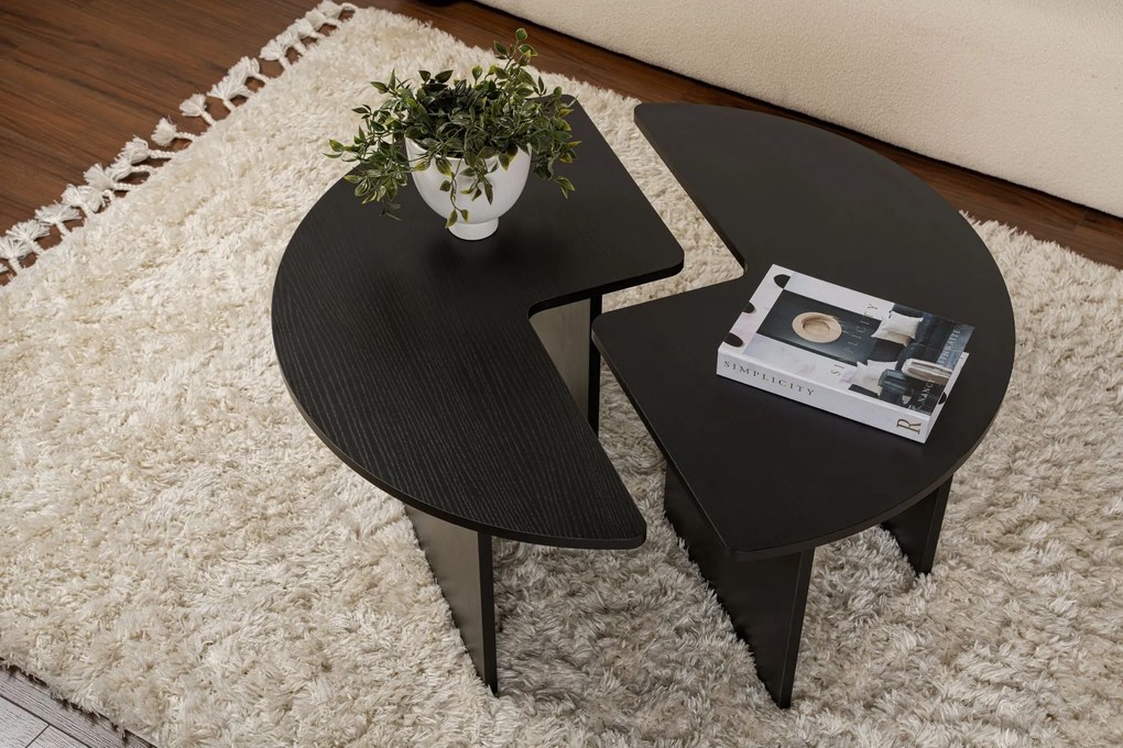 Mesa de Café Moira - Madeira Preta - Ø90x41 cm