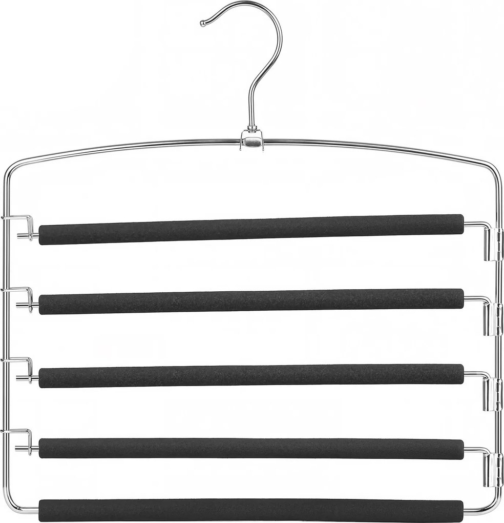Conjunto de 3 cabides, em metal, cabides para calças 40 x 45 cm (L x A) prateado-preto
