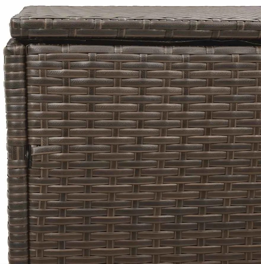 Caixa de arrumação para jardim 220x50x58 cm vime PE castanho