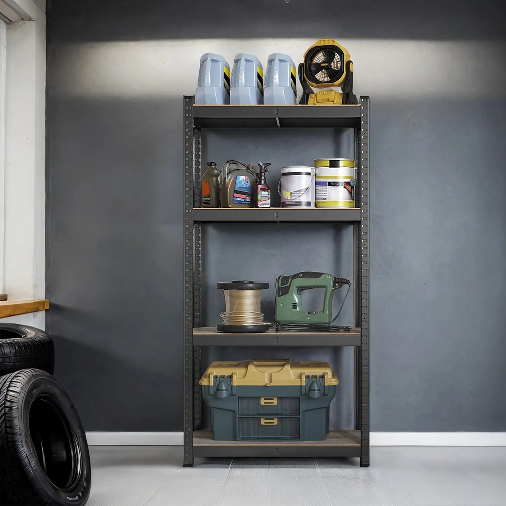 Estante arrumação garagens, escritorios, arrumos 40 x 80 x 160 cm preto-greige