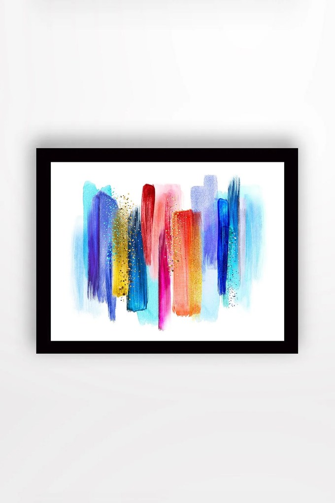 Pintura Decorativa em MDF com Moldura SC1148 – Multicolor – 41 x 56 cm