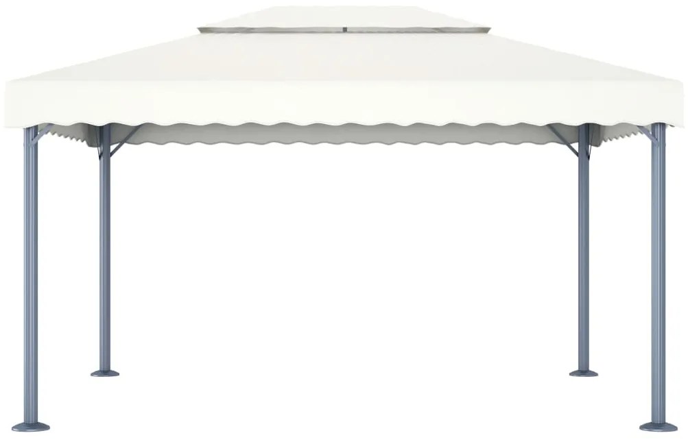 Gazebo 400x300 cm alumínio creme