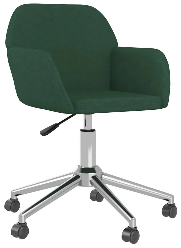 Cadeiras de jantar giratórias 2 pcs tecido verde-escuro