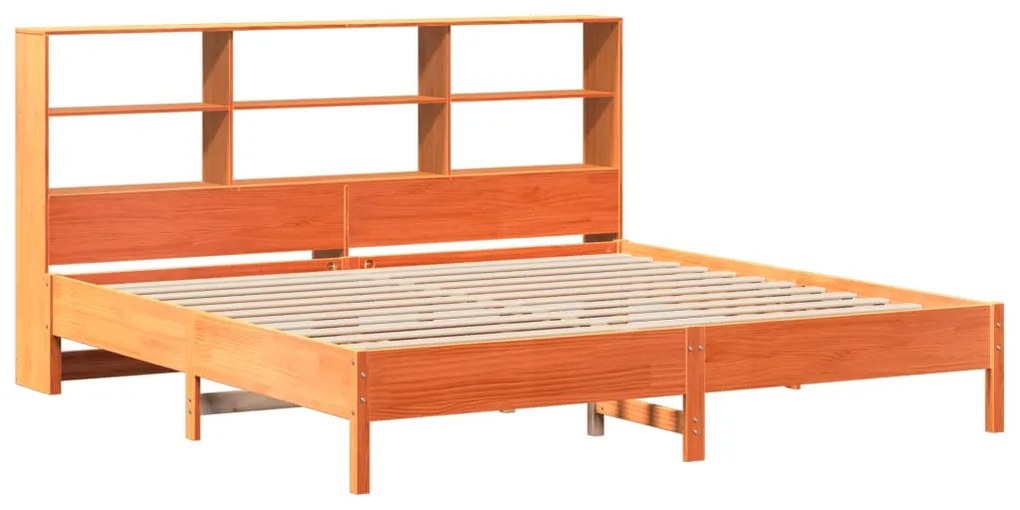 Cama com estante sem colchão 200x200 cm pinho maciço