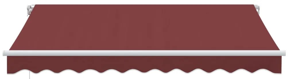 Toldo retrátil manual com luz LED 300x250 cm bordô