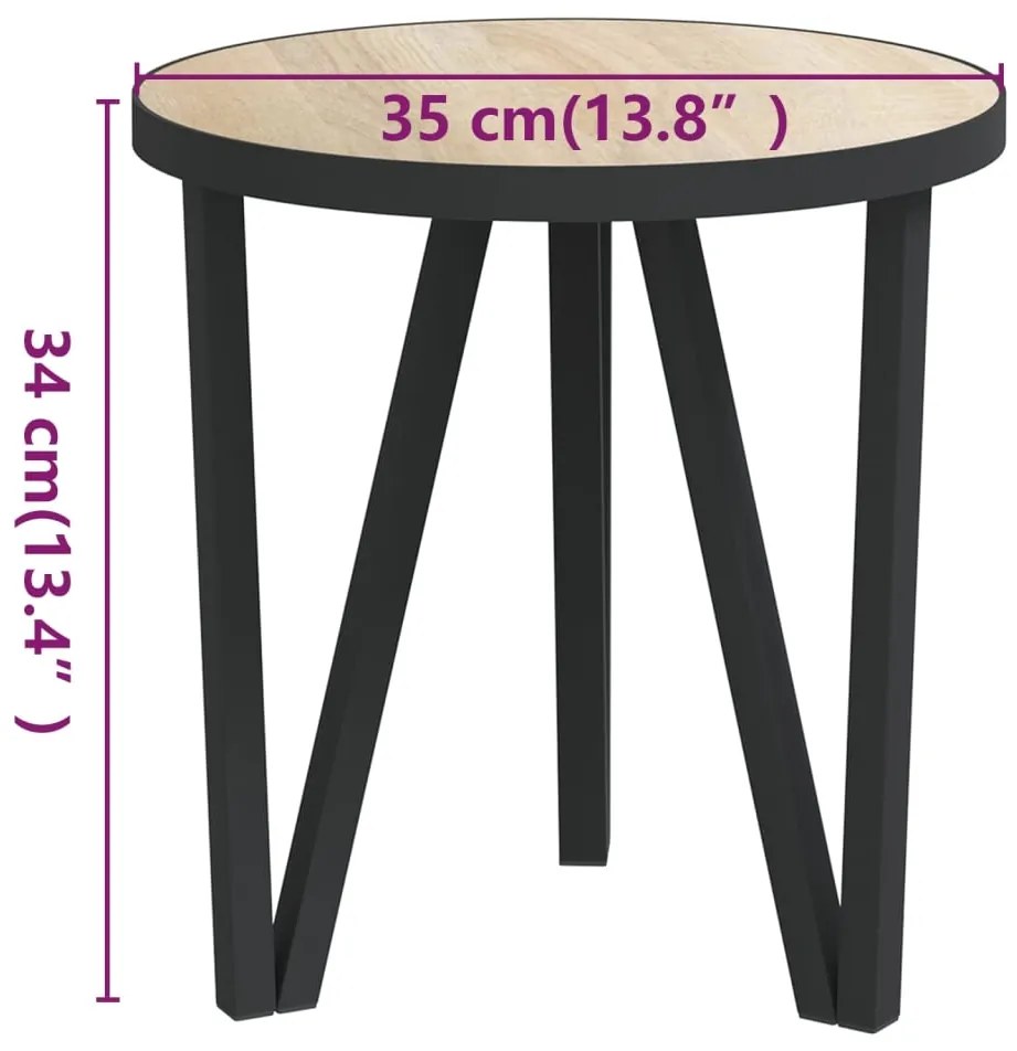 Mesa de centro Ø35 cm MDF carvalho sonoma