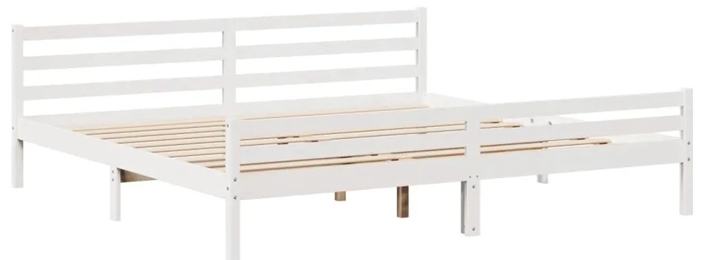 Estrutura de cama c/ cabeceira sem colchão 200x200 cm branco