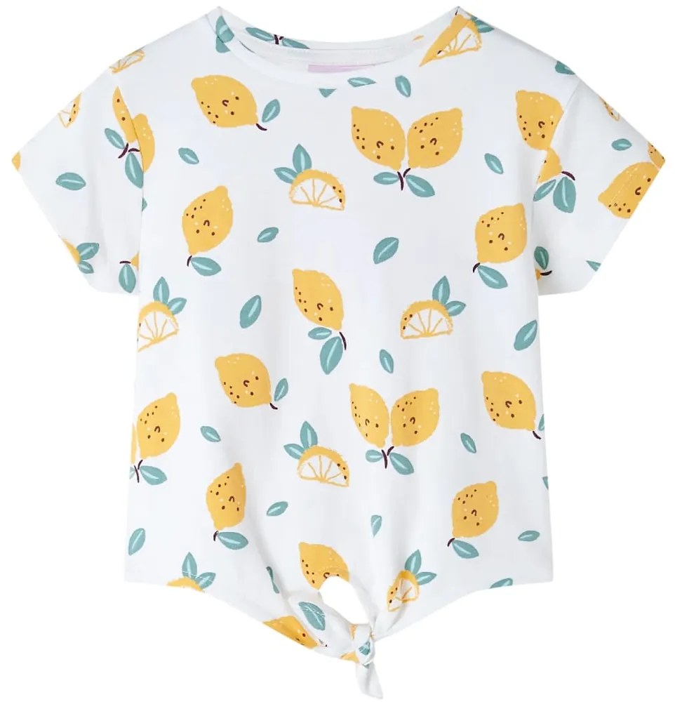 T-shirt infantil com cintura de atar cor cru 116