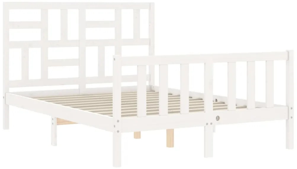 Cama sem colchão 120x200 cm madeira de pinho maciça branco