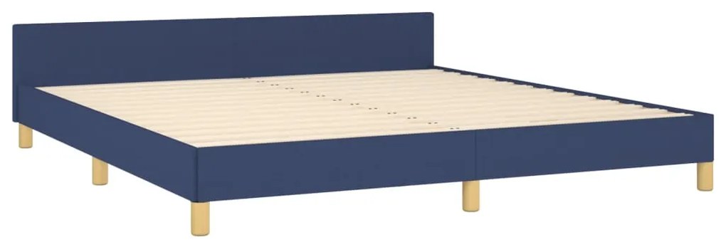 Estrutura de cama sem colchão 180x200 cm tecido azul