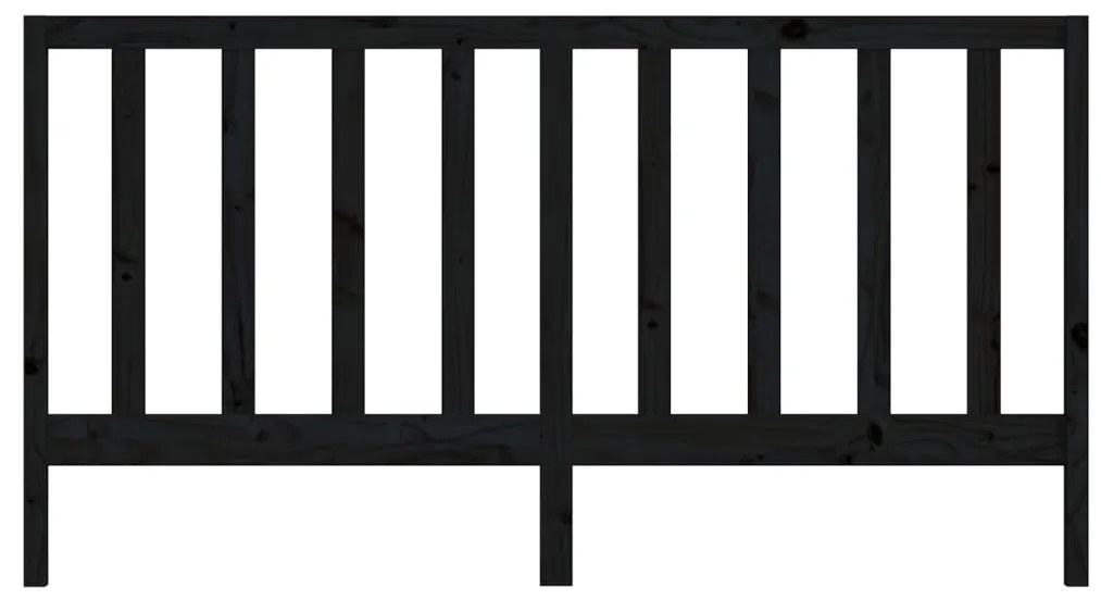 Cabeceira de cama 206x4x100 cm pinho maciço preto