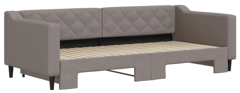 Sofá-cama com gavetão 90x200 cm tecido cinzento-acastanhado