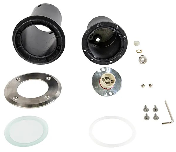 Foco de chão para exterior em aço 11cm IP67 - Basic Round Moderno