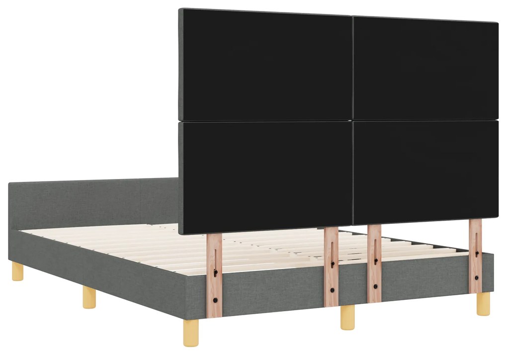 Cama vidaXL Cinza Escuro 140x200 cm em Tecido