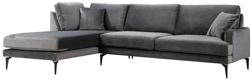 Sofá de Canto Papira - Antracite - 283 x 180 x 90 x 88 cm