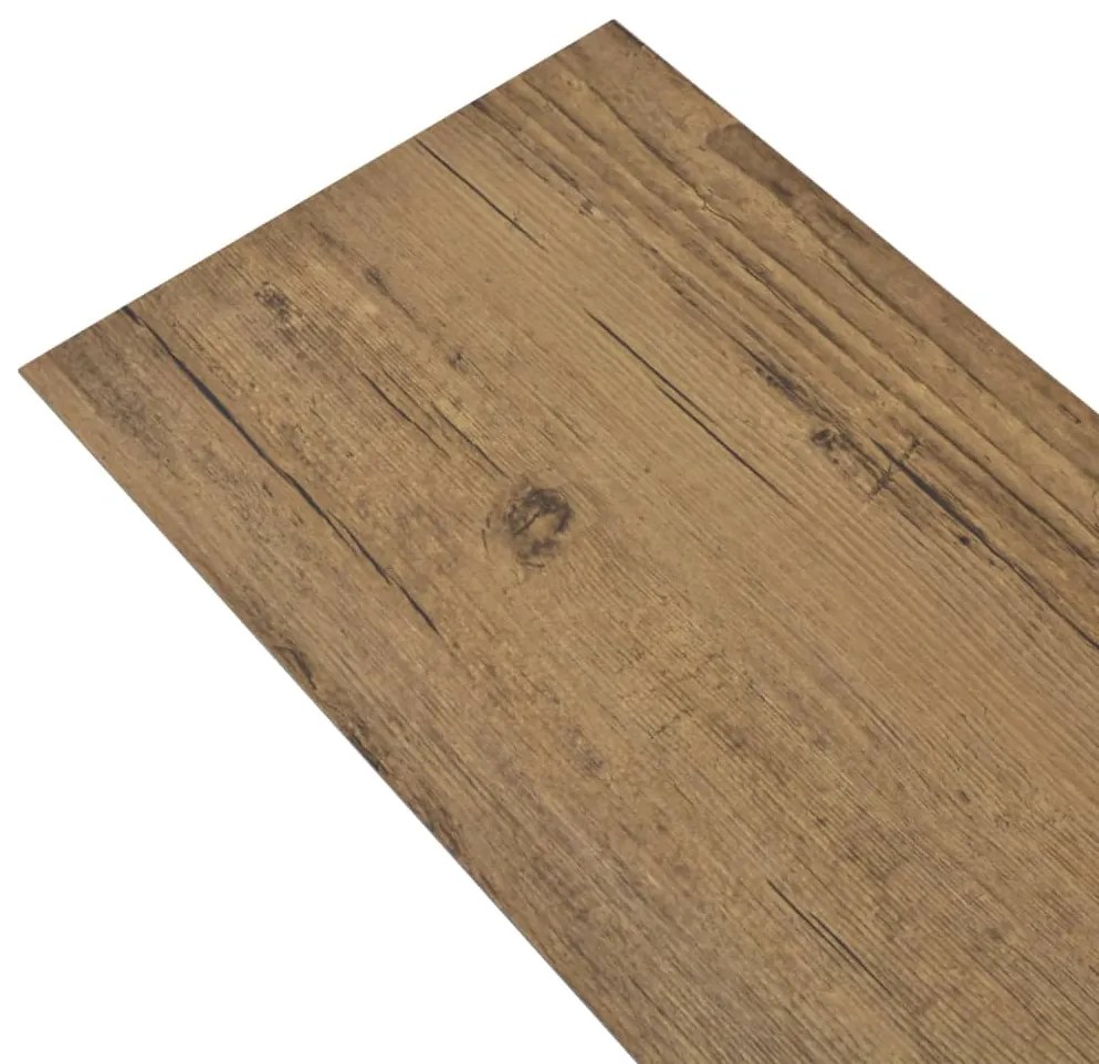 Tábuas soalho PVC não-autoadesivo 5,26m² 2 mm castanho nogueira