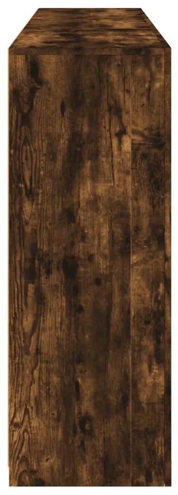 Aparador com luzes LED 162x37x100 cm carvalho fumado