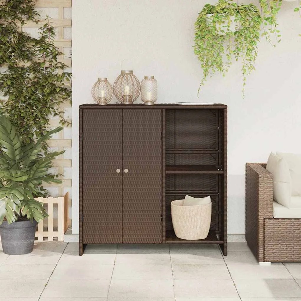 Armário de Armazenamento Castanho 100 x 36 x 102 cm de Rattan