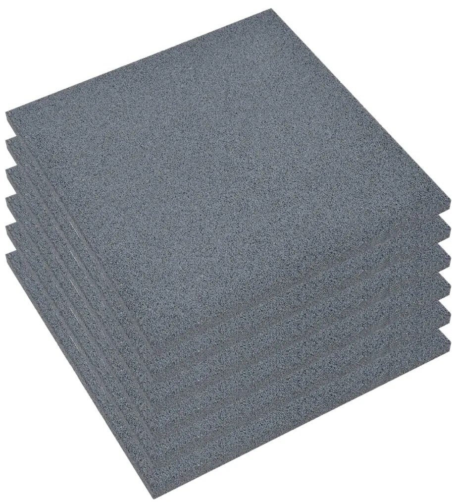 Ladrilhos prot. contra quedas 6 pcs borracha 50x50x3cm cinzento