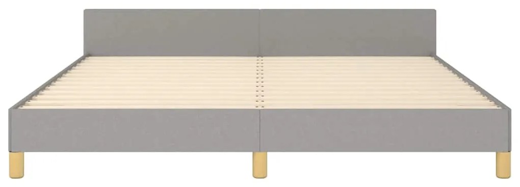 Estrutura de cama sem colchão 180x200 cm tecido cinzento-claro