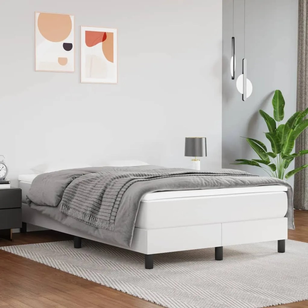347763 vidaXL Colchão de molas ensacadas 120x200x20cm couro artificial branco