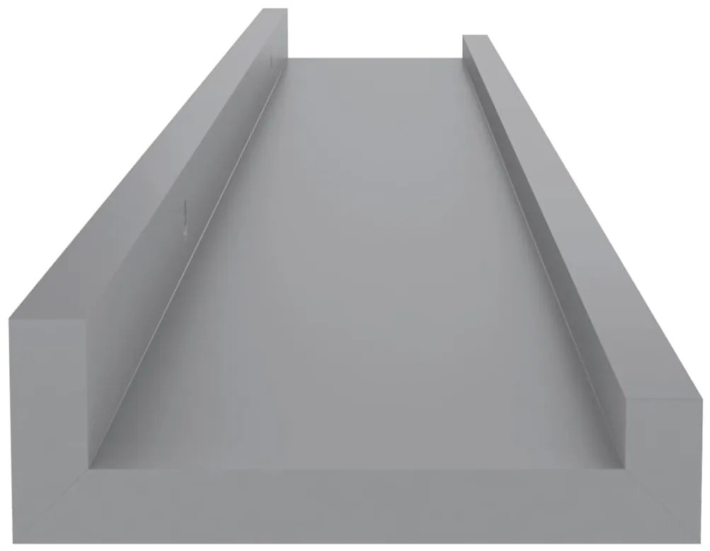 Prateleiras de parede 4 pcs 60x9x3 cm cinzento