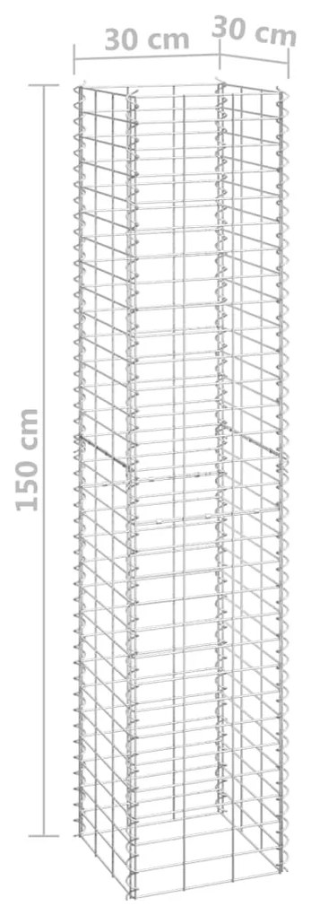 Canteiro/gabião elevado 3 pcs 30x30x150 cm ferro