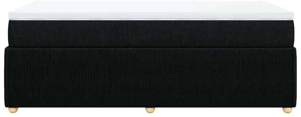 Cama com molas/colchão 90x190 cm tecido preto