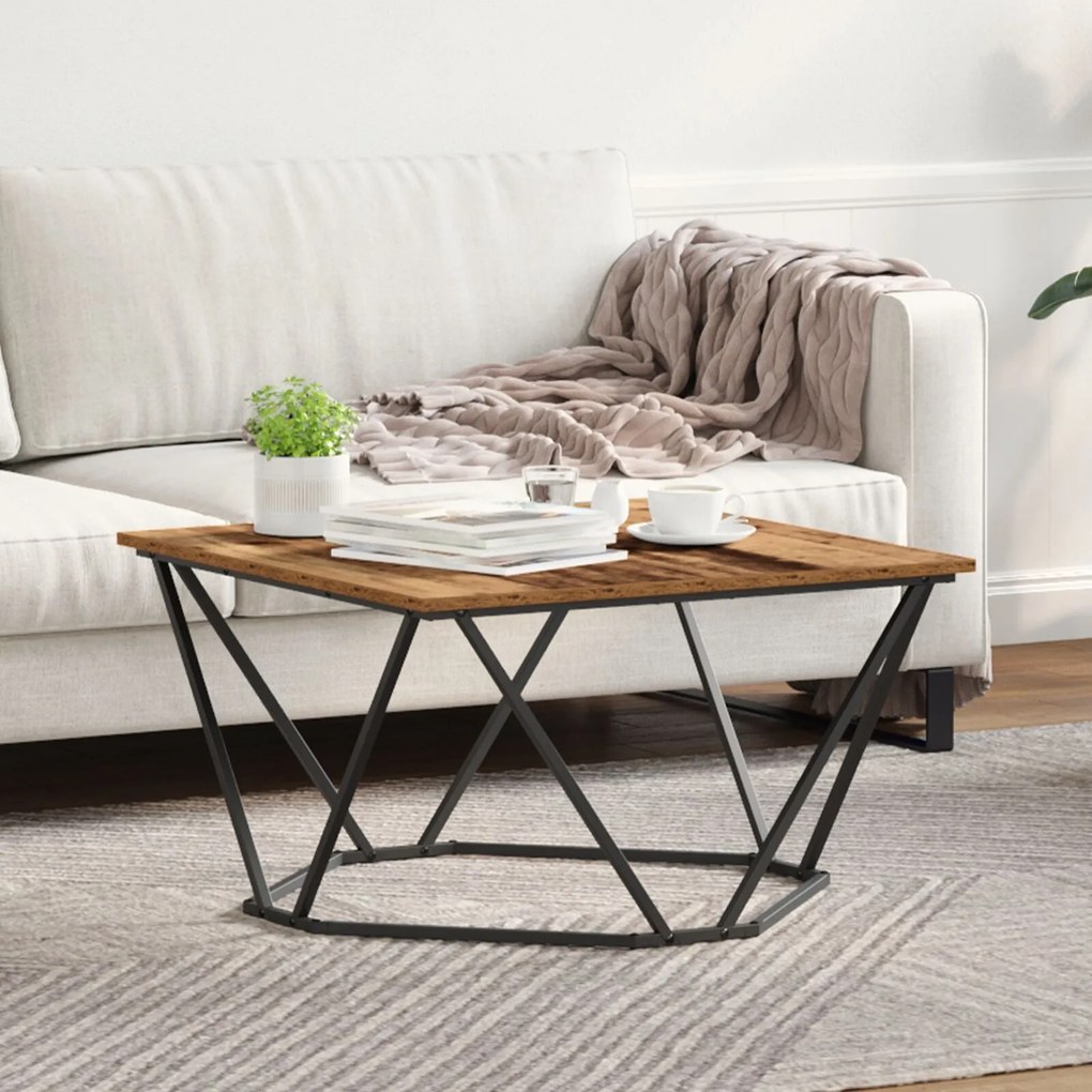 mesa de café vidaXL madeira antiga madeira recuperada sólida média